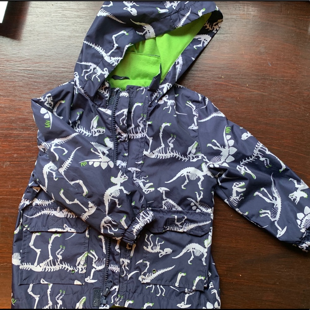 2t dinosaur bones rain slicker